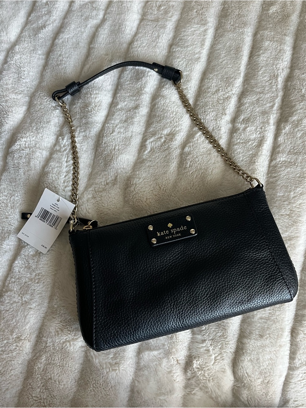 KATE SPADE Black Pebbled Leather Shoulder Bag